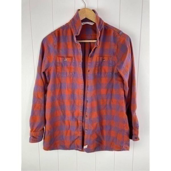 Woolrich Plaid‎ Button Down Lilac and Rust Soft Flannel Cozy Top S - Picture 1 of 10